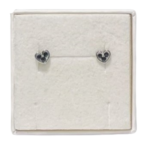 Hjerte restik med sorte zirkoner