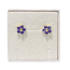 restik blomst med lilla zirkoner