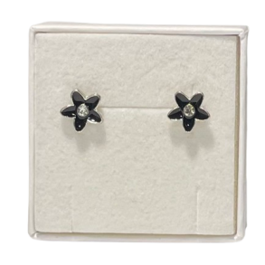 restikker med sort blomst og zirkon