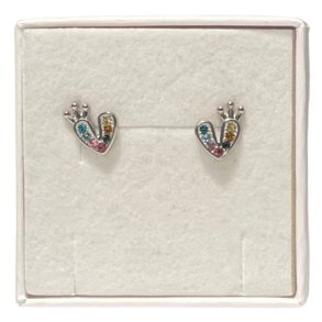 restik med hjerte/krone og multi farvet zirkoner.